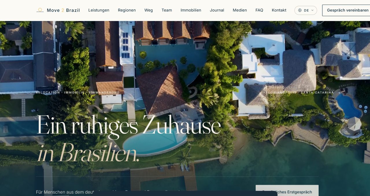 Move2Brazil – Startseite, Relocation-Plattform für Florianópolis